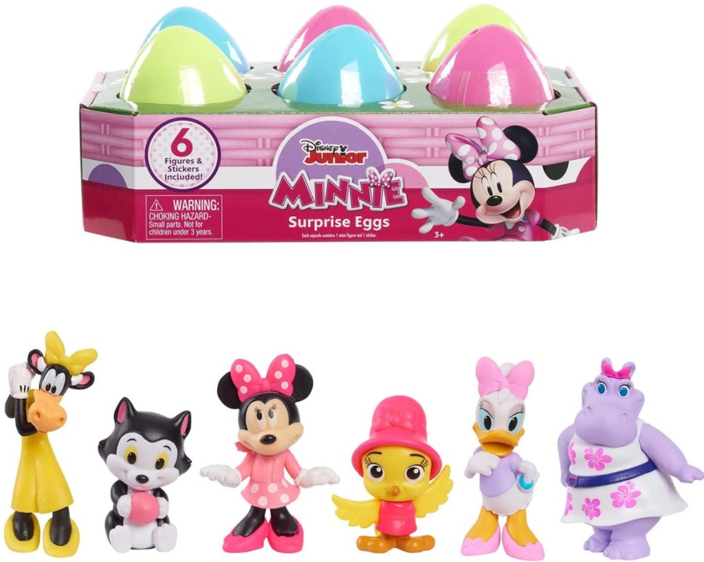 Minnie mouse themed character eggs in and out of package