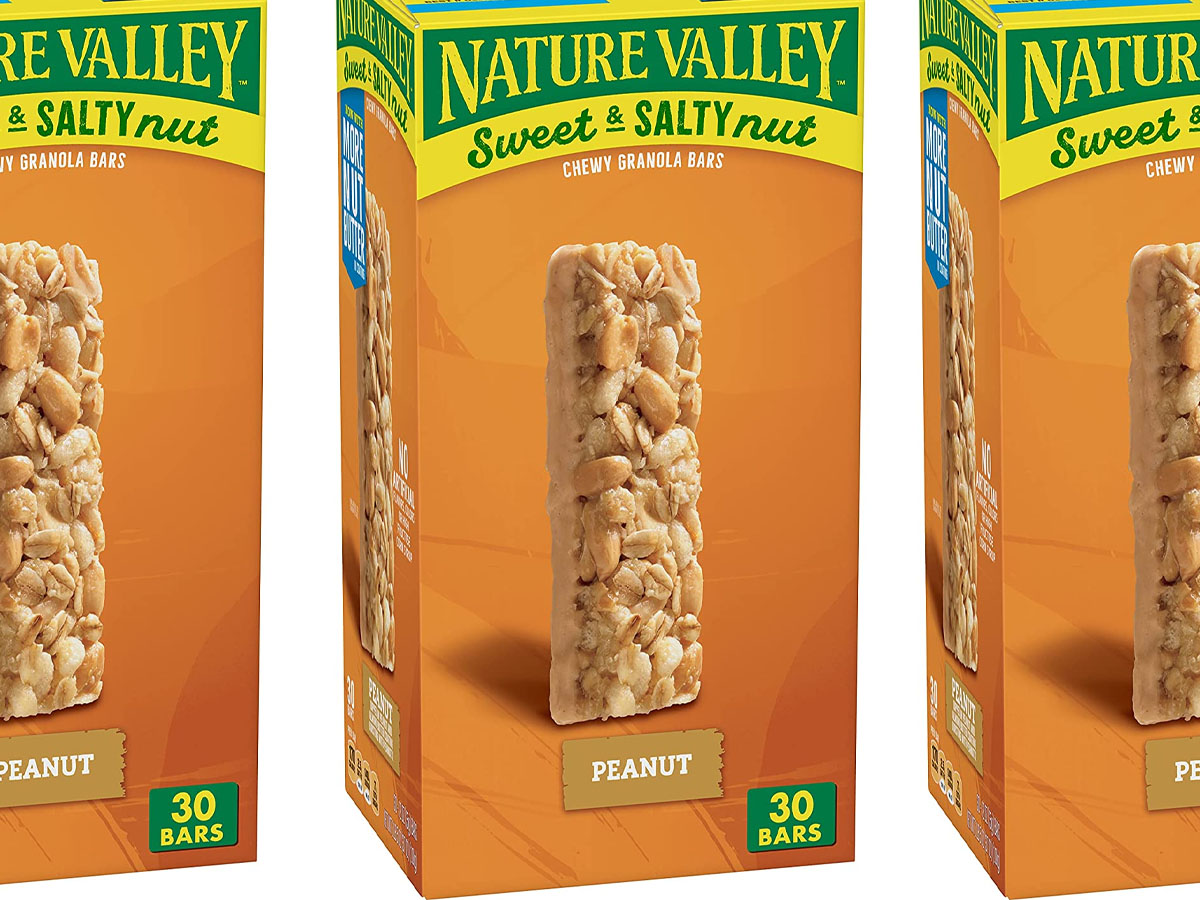 nature valley peanut bars 30 count box stock image