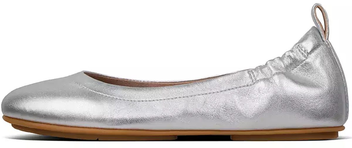 fitflop silver ballet flats