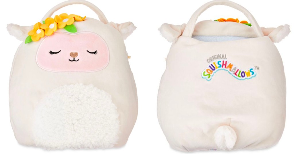 sophie lamb squishmallow easter basket front and back stock image