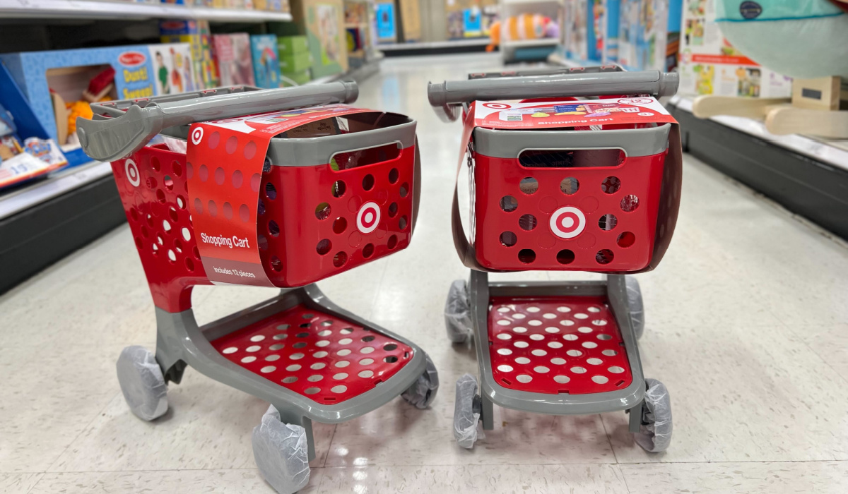 Target Toy Shopping Cart Just $19.99 | Includes Coffee Cup, Cup Holder & Grocery Items