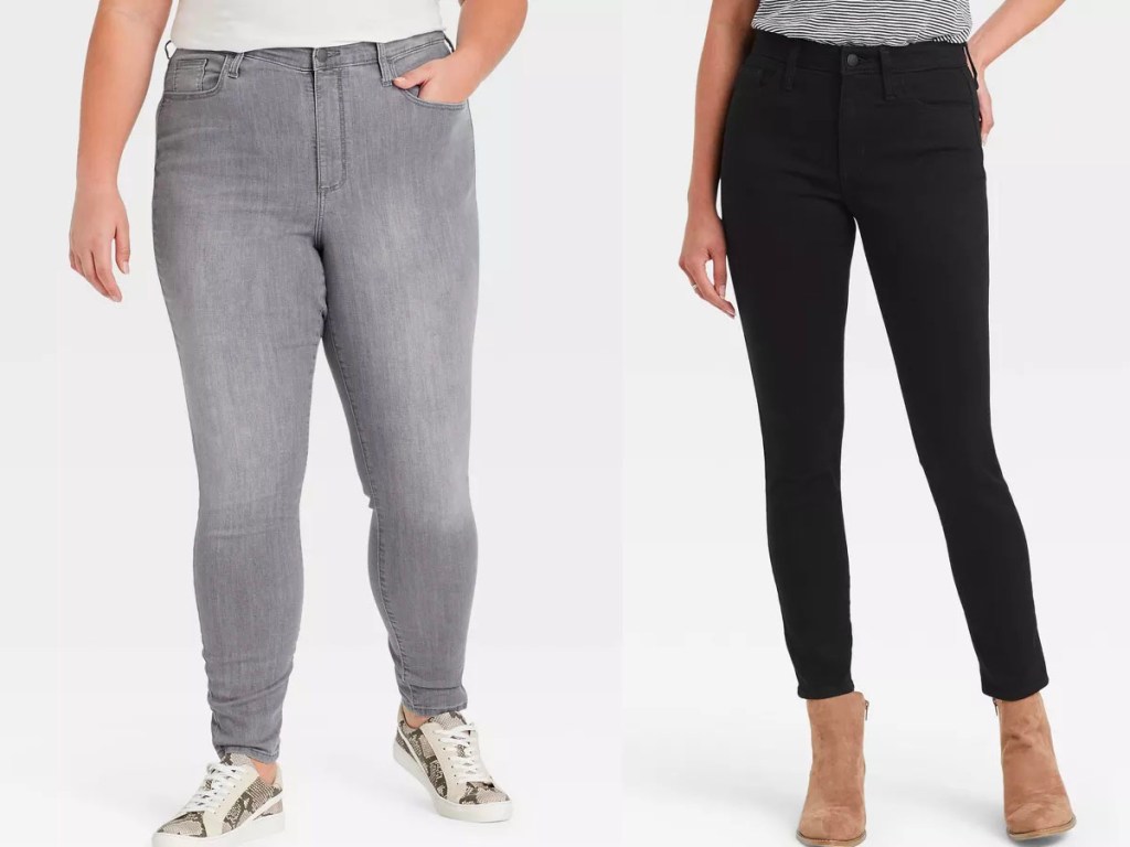 gray and black womens jeans