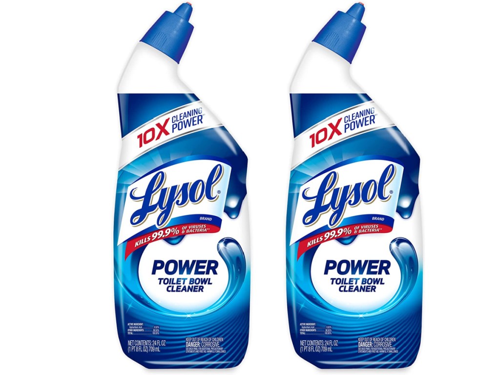 two stock images of Lysol Power Toilet Bowl Cleaner 24oz Bottles 2-Pack in Power