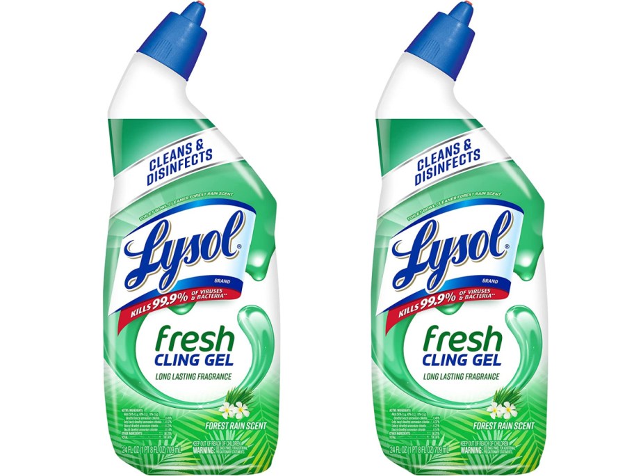 two stock images of Lysol Toilet Bowl Cleaner Gel
