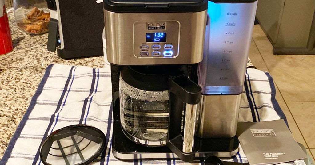 bella 18 cup coffee maker on countertop