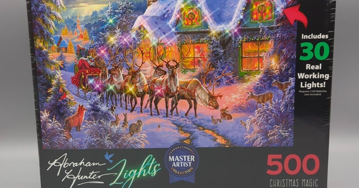 500 piece light light-up christmas puzzle