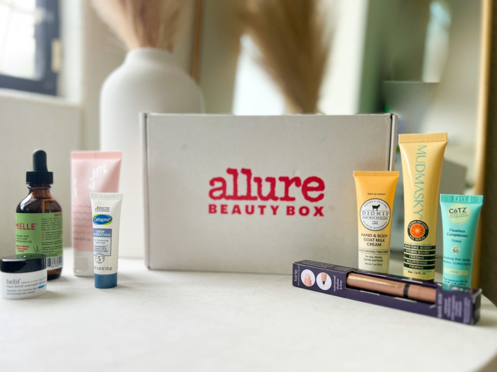Allure Beauty box items displayed
