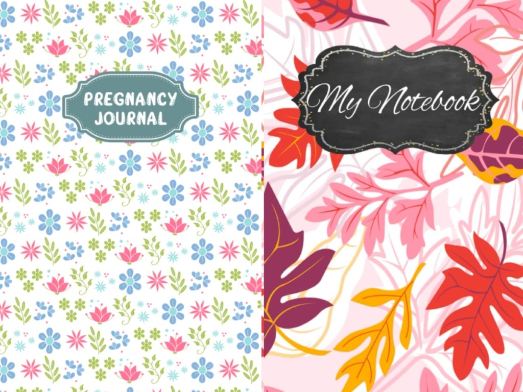 pregnancy journal and leaves paperback notebooks