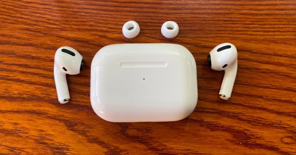 Apple AirPods Pro with case on a table