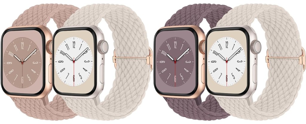 Apple Watches with different color braided brands