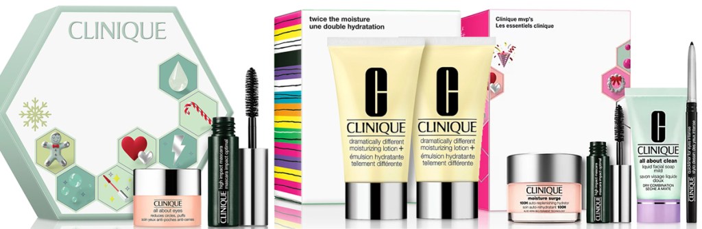 three clinique gift sets