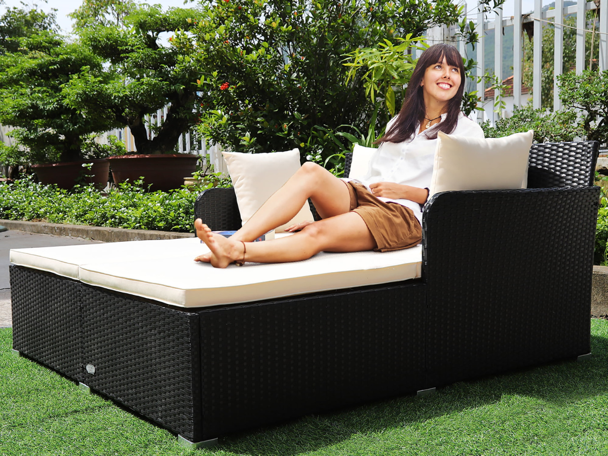 Oversized Outdoor Rattan Daybed w/ Waterproof Cushions Just $229.99 Delivered on Walmart.com