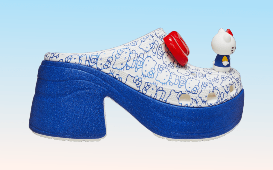 Crocs Hello Kitty Siren Clogs with blue sole