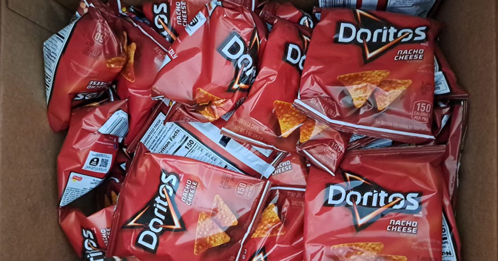 Doritos chips snack size bags in box