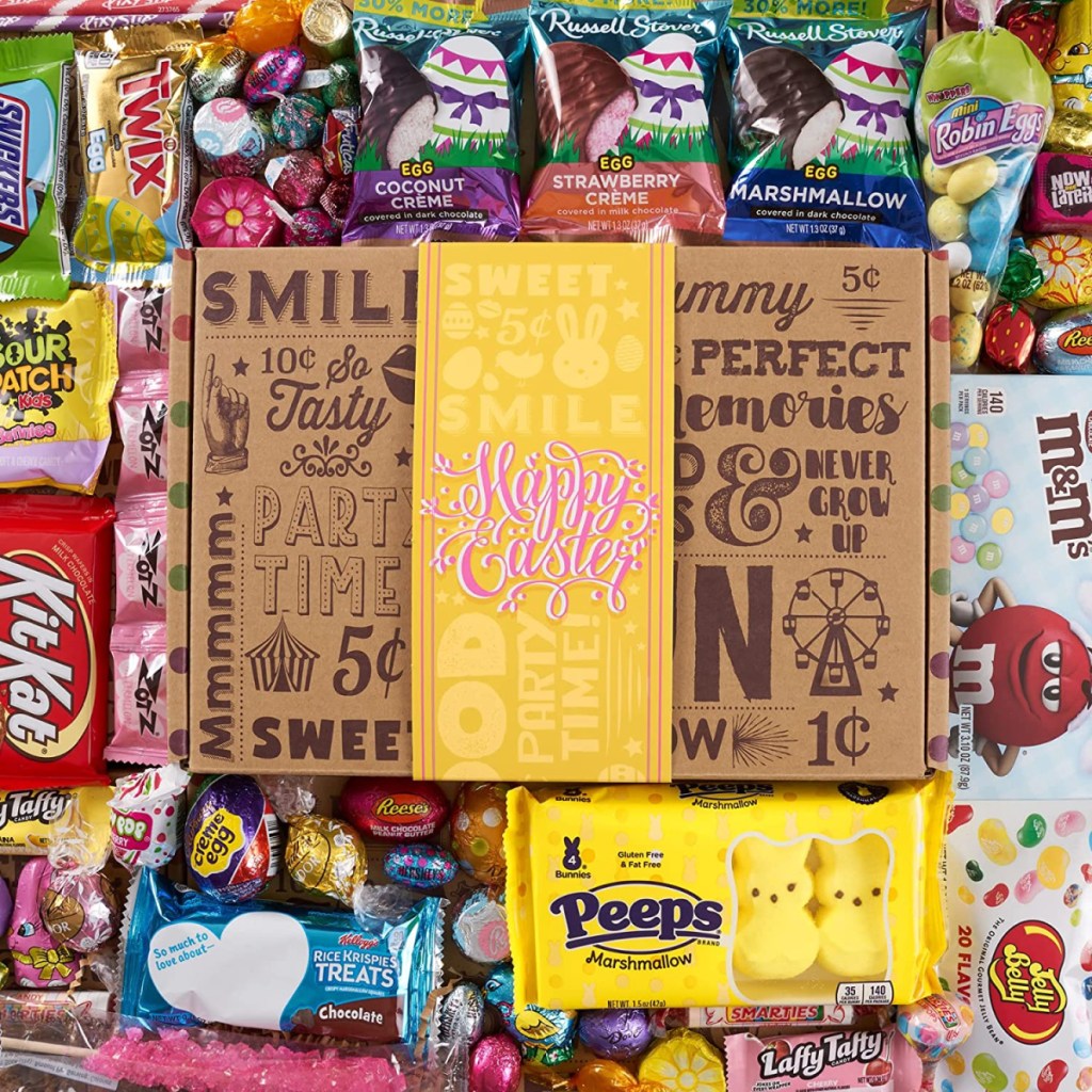 Grab this prefilled Easter Candy Care Package stuffed with new and vintage candies