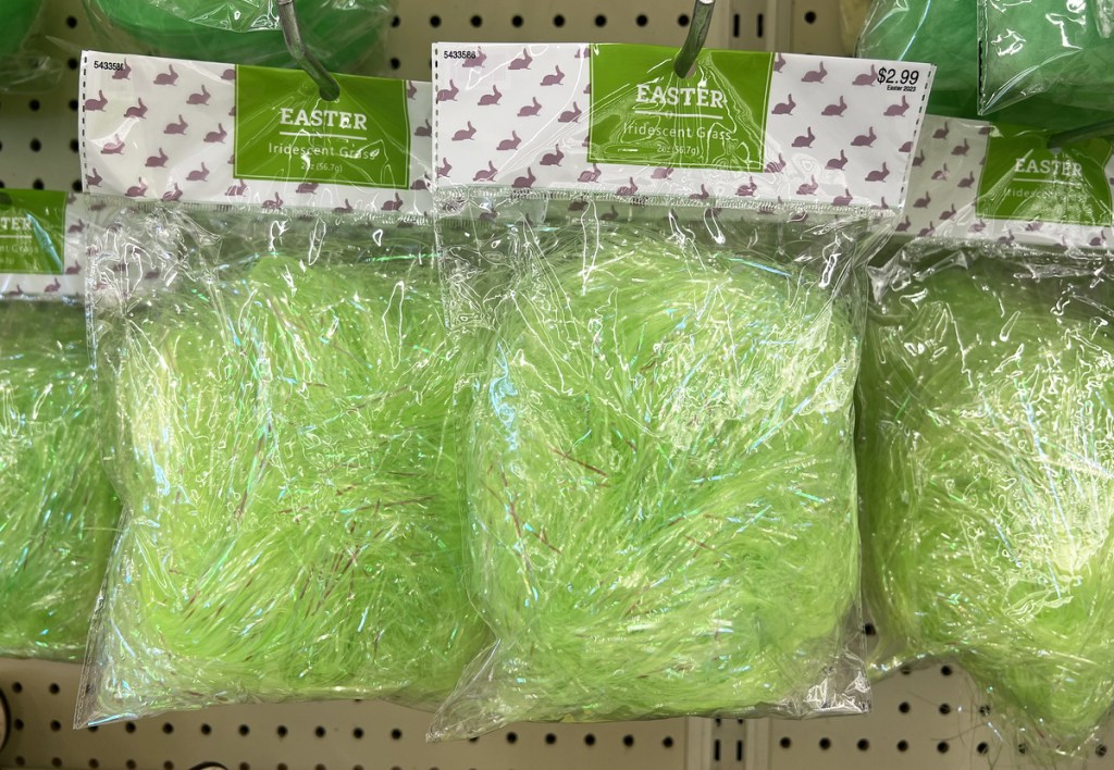 bags of green easter grass
