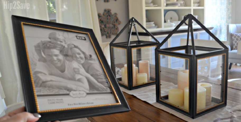 Lanterns made from dollar store picture frames, one of our favorite dollar tree wedding decoration ideas 