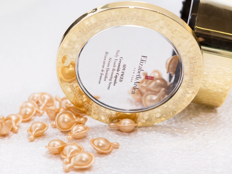 Elizabeth Arden Advanced Ceramide Capsules displayed with a casing