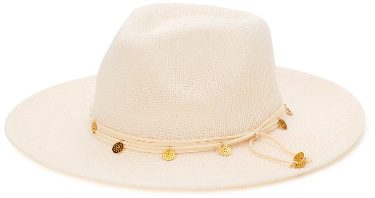 A white Fedora with charms