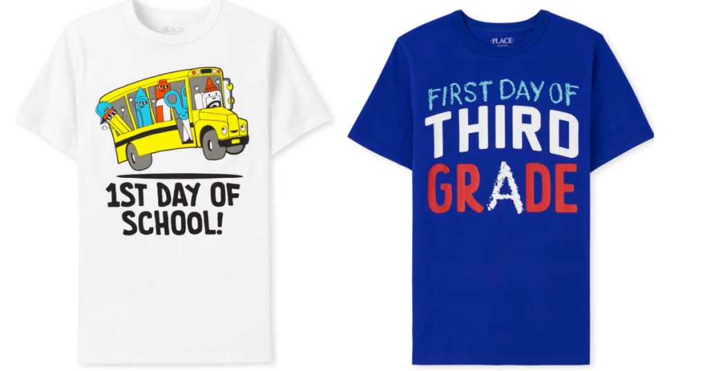first day of school and third grade tees for boys