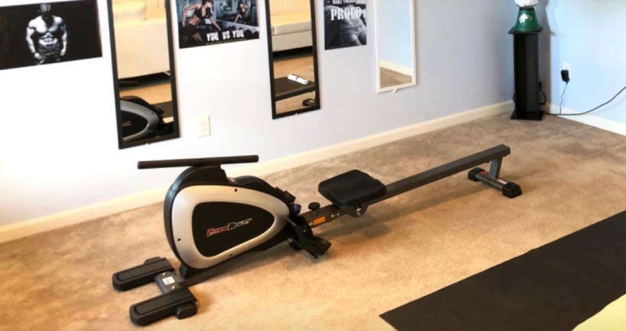 rowing machine in home gym