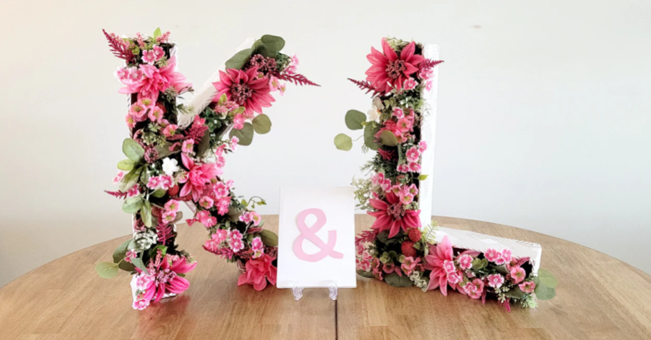 Bride and Groom Initial decor from Dollar Tree