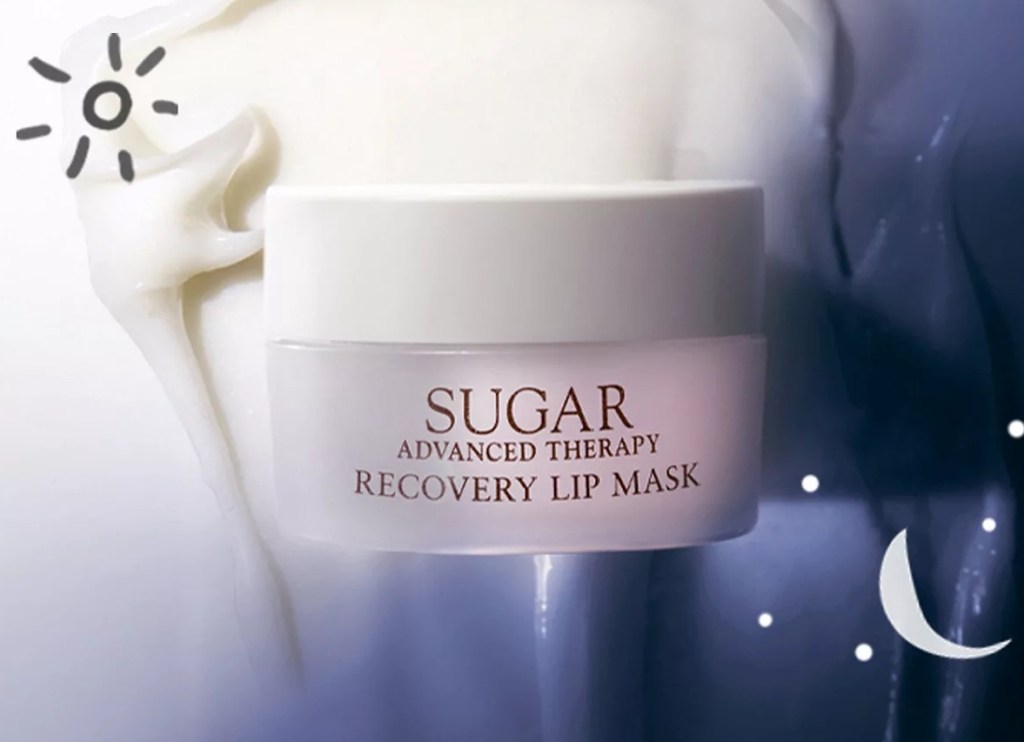 Fresh Sugar Lip Mask with a drawn on sun and moon on the background image