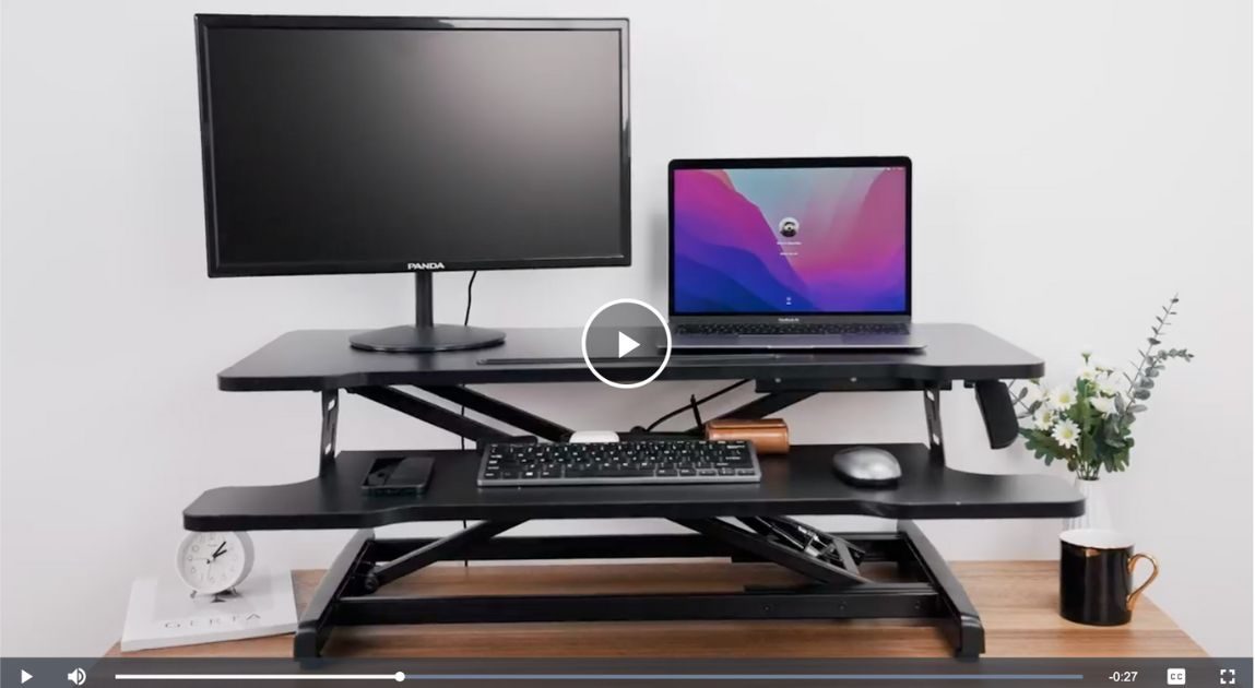Screenshot of a video for the HappyYard Desk 