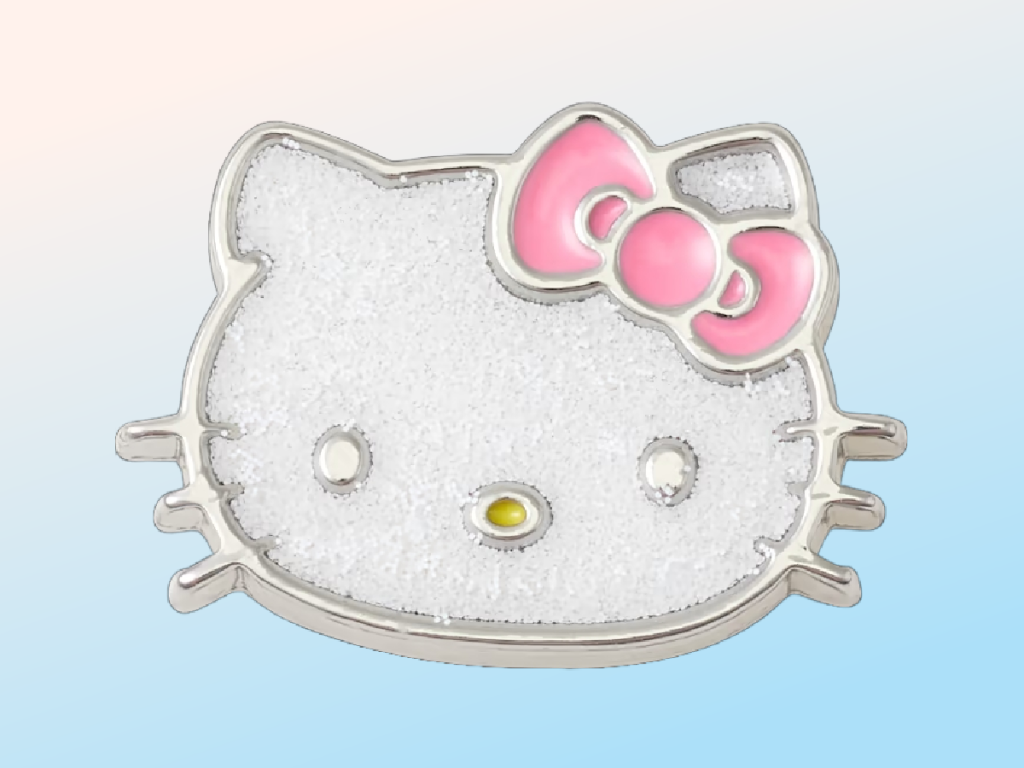 Hello-Kitty-Jibbetz-Charm-Glitter-Cat أحذية Hello Kitty Crocs الجديدة وحلي Jibbitz متاحة الآن!