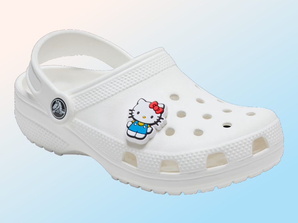 Hello-Kitty-Jibbetz-Charm-Waving أحذية Hello Kitty Crocs الجديدة وحلي Jibbitz متاحة الآن!