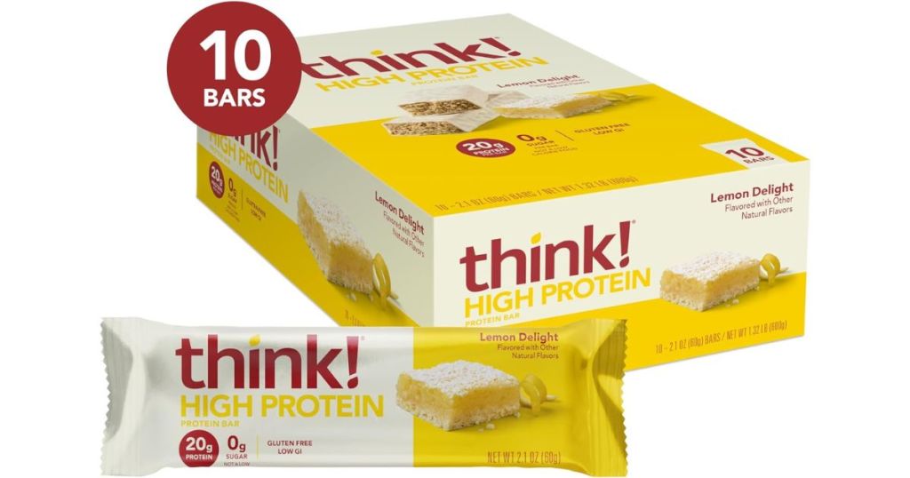 think! Protein Bars High Protein Snacks 10-Count - Lemon Delight