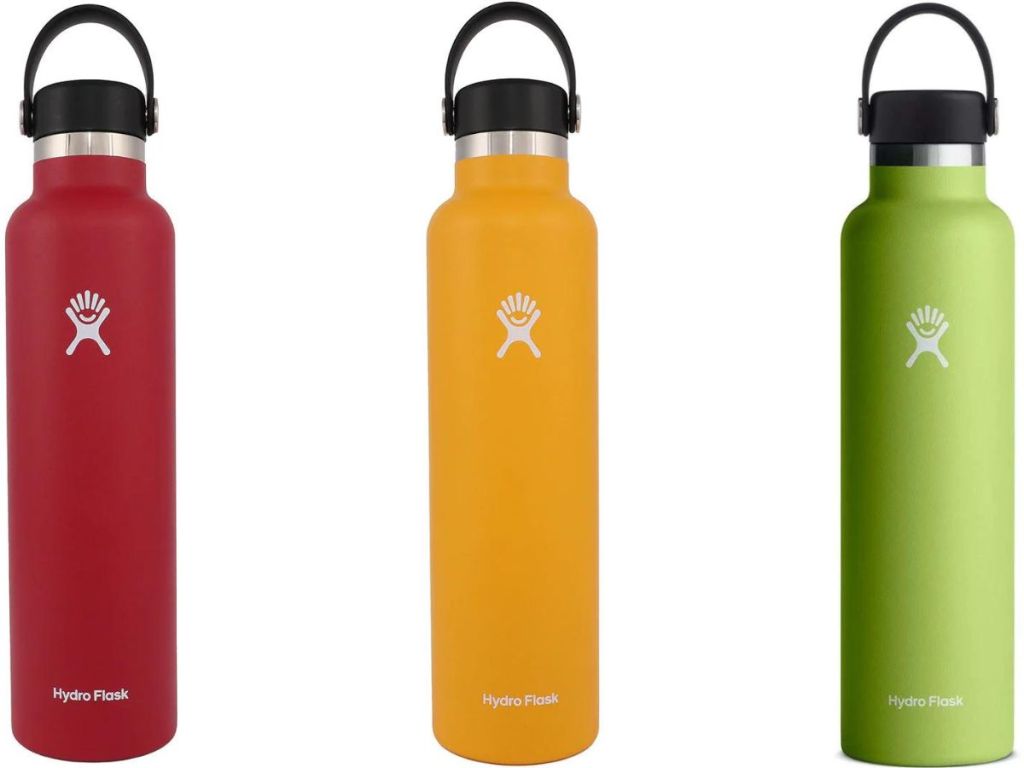 3 stock images of Hydro Flask 24oz Water Bottles