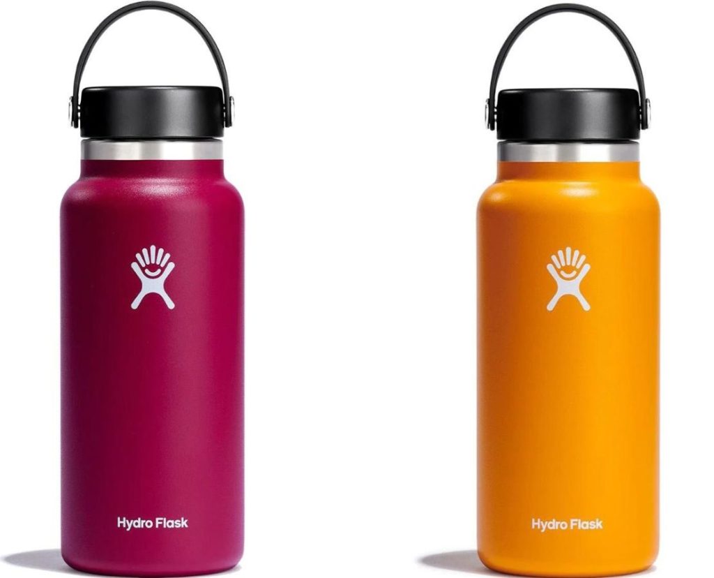 Stock images of 2 Hydro Flask 32oz water bottles