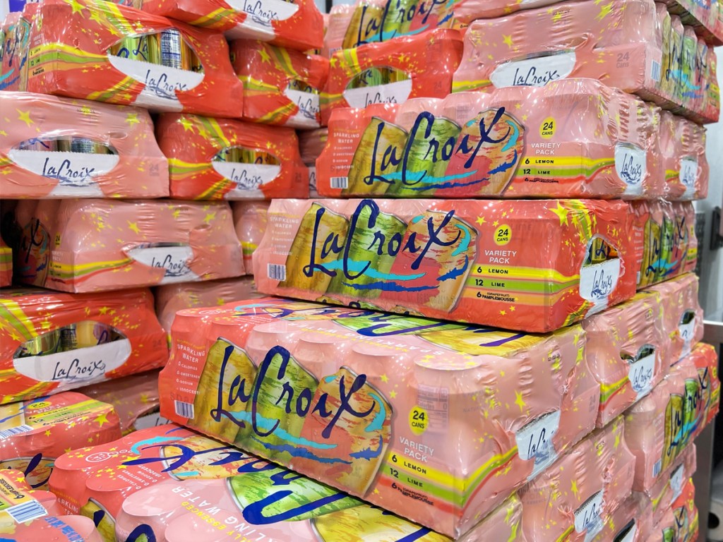stacked cases of lacroix