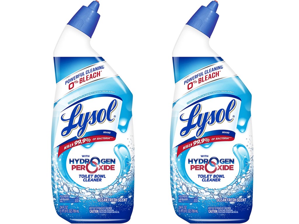 two bottles of Lysol Toilet Bowl Cleaner Gel