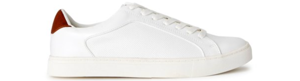 a white MAdden NYC mens lace up court shoe on clearance