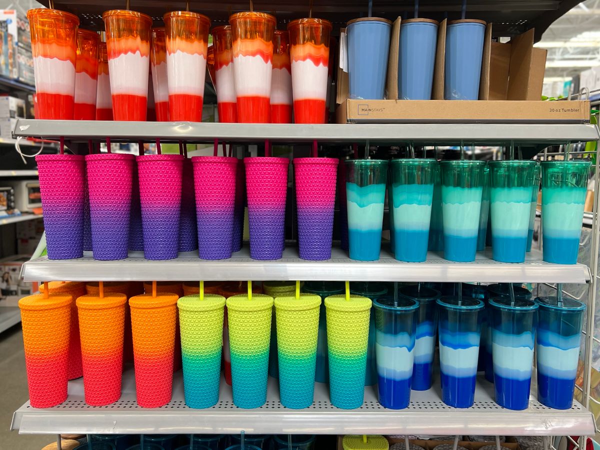 mainstays tie dye and studded tumblers in store