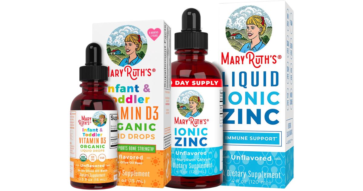 MaryRuth Organics Toddler d3 drops and Liquid ionic zinc drops 