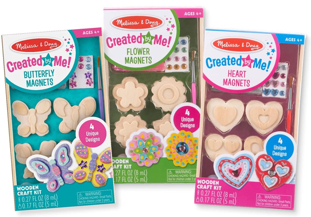 Melissa & Doug Created By Me! Paint & Decorate Your Own Wooden Magnets Craft Kit 3 pack