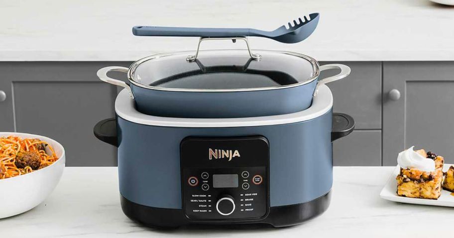 ninja foodi possiblecooker pan on kitchen counter