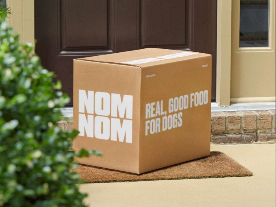 Nom Nom Dog Food Box outside front door