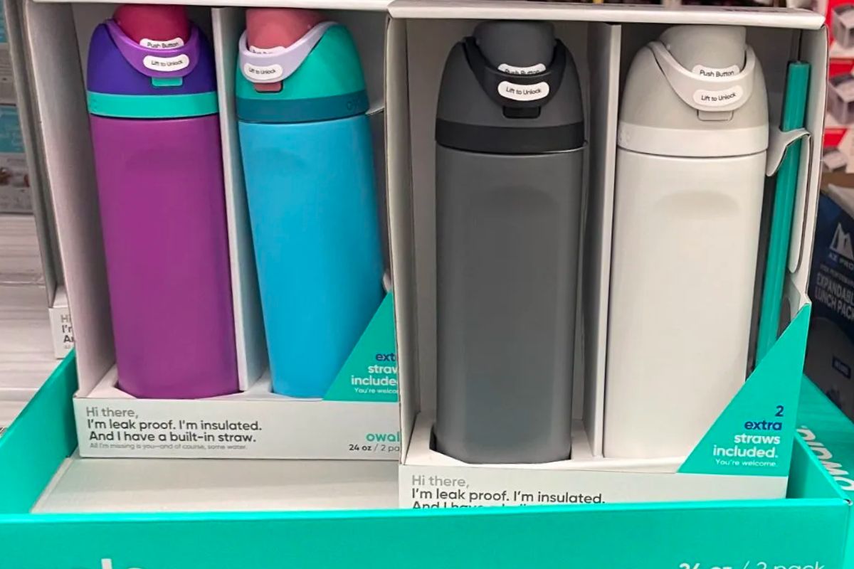 Owala 24oz water bottles in 2 color combo options at sams