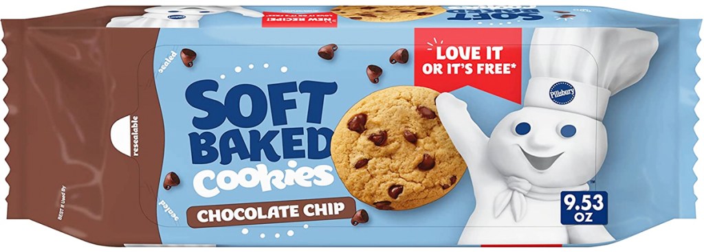 package of Pillsbury Soft Baked Cookies in Chocolate Chip