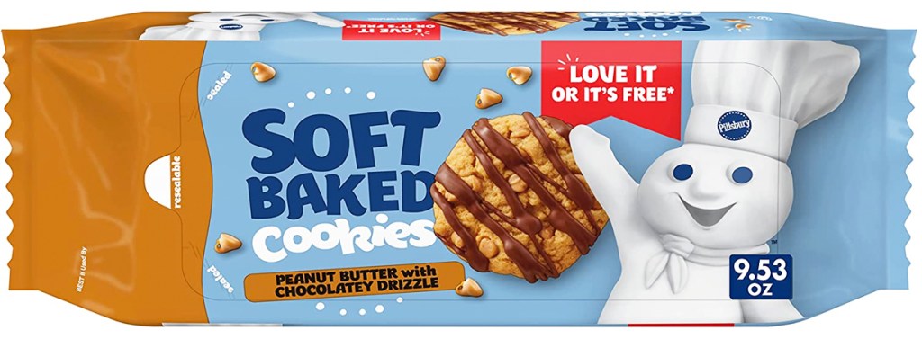 package of Pillsbury Soft Baked Cookies in Peanut Butter