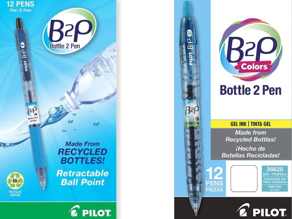 Pilot B2P 12-count Pens in Black or Turquoise ink
