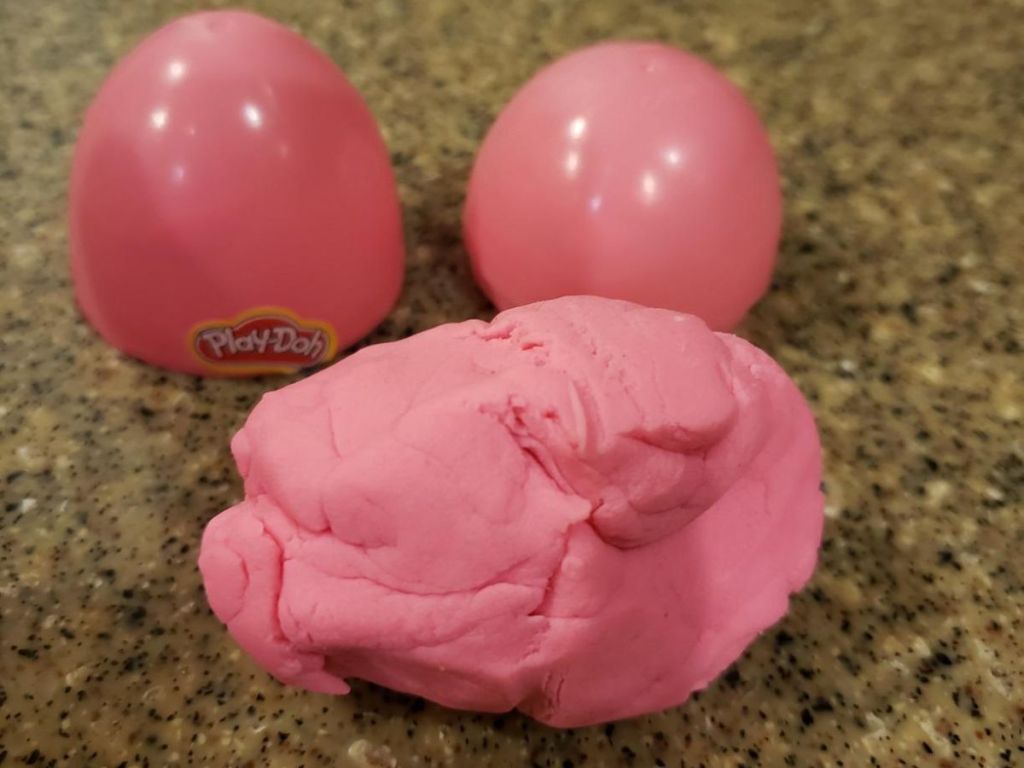Close up of play doh that comes inside Play Doh Easter Eggs