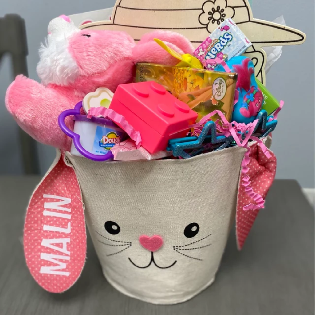 This bunny basket from Etsy is one of the best filled Easter baskets of 2023
