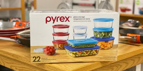 Pyrex Glass Storage 22-Piece Set Just $25.49 on Kohls.com – Nearly 1,000 5-Star Reviews