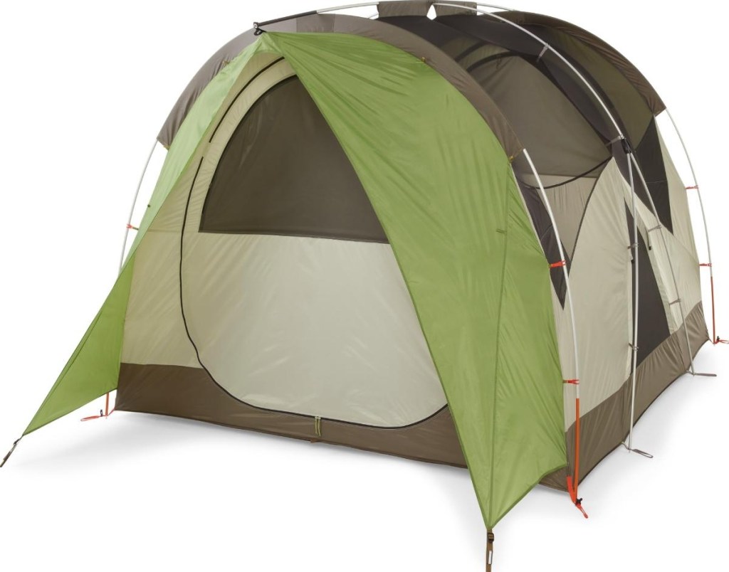 green and grey tent