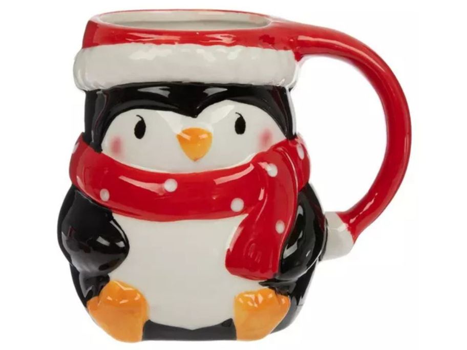 Santa Penguin Mug stock image